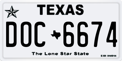 TX license plate DOC6674