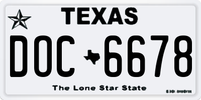 TX license plate DOC6678