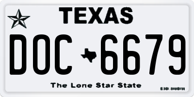 TX license plate DOC6679