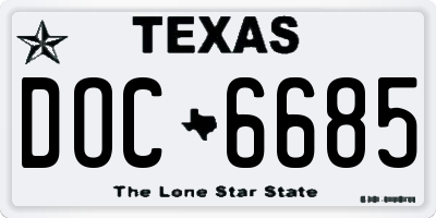 TX license plate DOC6685
