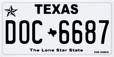 TX license plate DOC6687