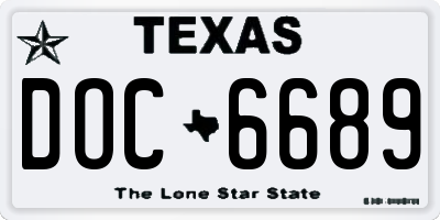 TX license plate DOC6689