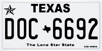 TX license plate DOC6692