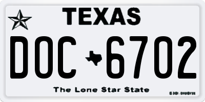 TX license plate DOC6702