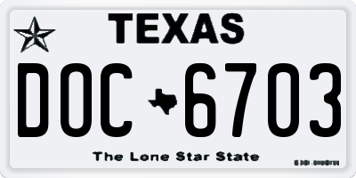 TX license plate DOC6703