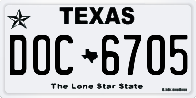 TX license plate DOC6705