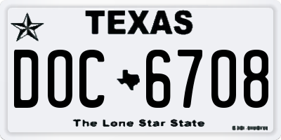TX license plate DOC6708