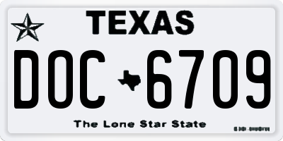 TX license plate DOC6709
