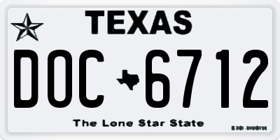 TX license plate DOC6712