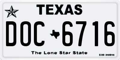 TX license plate DOC6716