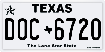 TX license plate DOC6720