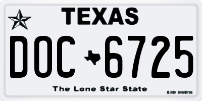 TX license plate DOC6725