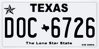 TX license plate DOC6726