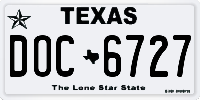 TX license plate DOC6727