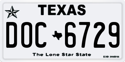 TX license plate DOC6729