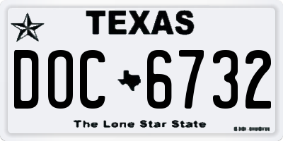 TX license plate DOC6732