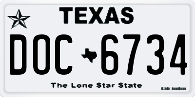 TX license plate DOC6734