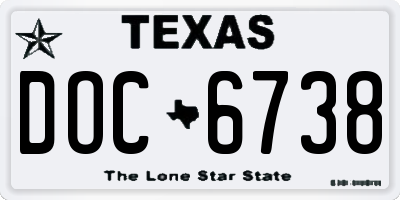 TX license plate DOC6738