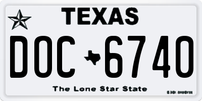 TX license plate DOC6740