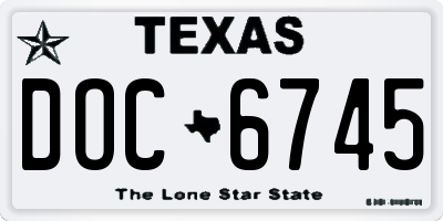 TX license plate DOC6745
