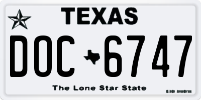 TX license plate DOC6747