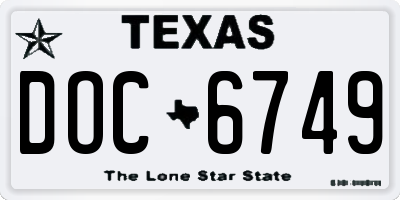 TX license plate DOC6749