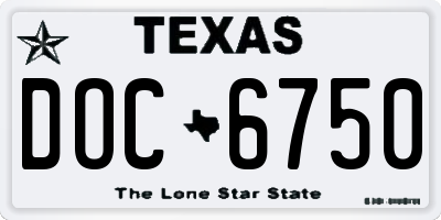 TX license plate DOC6750