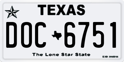 TX license plate DOC6751