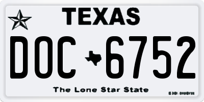 TX license plate DOC6752