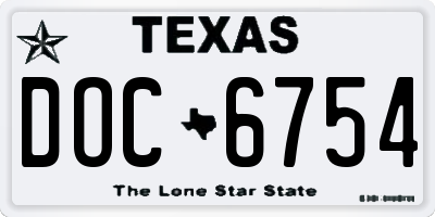 TX license plate DOC6754