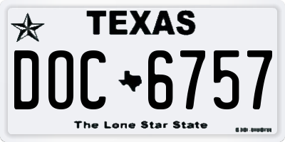 TX license plate DOC6757