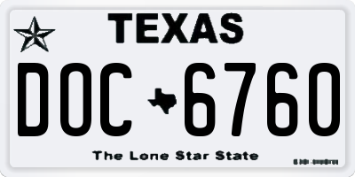 TX license plate DOC6760