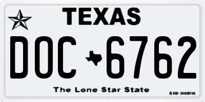 TX license plate DOC6762