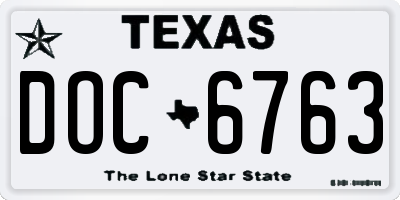 TX license plate DOC6763