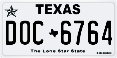 TX license plate DOC6764