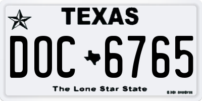 TX license plate DOC6765