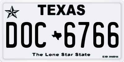 TX license plate DOC6766