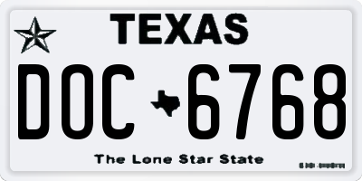 TX license plate DOC6768
