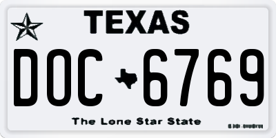 TX license plate DOC6769