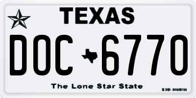 TX license plate DOC6770