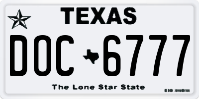 TX license plate DOC6777