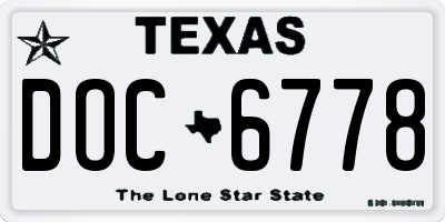 TX license plate DOC6778