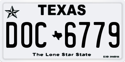 TX license plate DOC6779