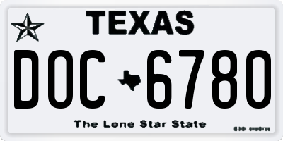 TX license plate DOC6780