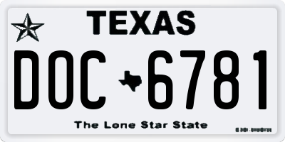TX license plate DOC6781