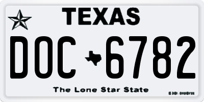 TX license plate DOC6782