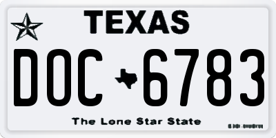 TX license plate DOC6783