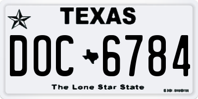 TX license plate DOC6784