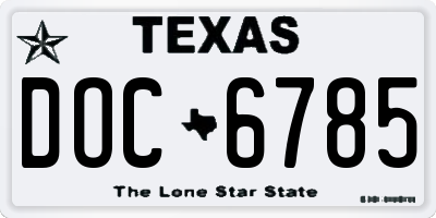 TX license plate DOC6785