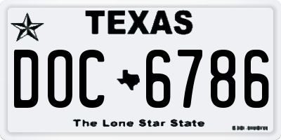 TX license plate DOC6786